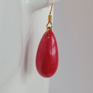 Pink teardrop resin earrings
